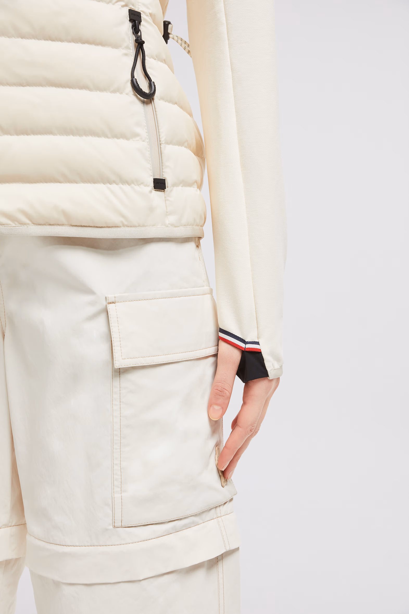 Padded Zip-Up Cotton Hoodie Women White Ivory Moncler 7
